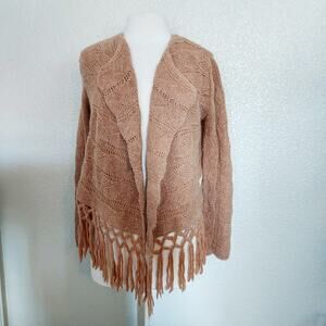 Odd Molly Brown Knit Open Cardigan Shawl Size 0